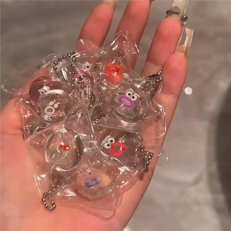 Clear Dango Squishy Stress Ball Keychain - Slow Rebound & Sticky Cute Backpack Pendant