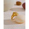 Yhpup Size 7# High Quality Stainless Steel Metal Square Casting Ring 18K Gold PVD Plated Personalized Popular Jewelry New
