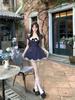 Heiress Style Short Skirt - Waist-Cinched Summer Dress with Bowknot Design