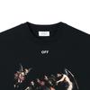 Off-White Couple Loose Trendy Character Regular Sleeve Short Sleeve Casual T-Shirt Unisex Tops OFFTE08ISEAMR