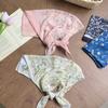 Georgette Silk Scarf Neck Small Square Scarf Neck Protection Scarf Fresh Floral Headscarf Summer Women's Pastoral Headband Hair Accessories