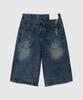 DECET Cr Wide Denim Shorts Dcpt035Crblueb