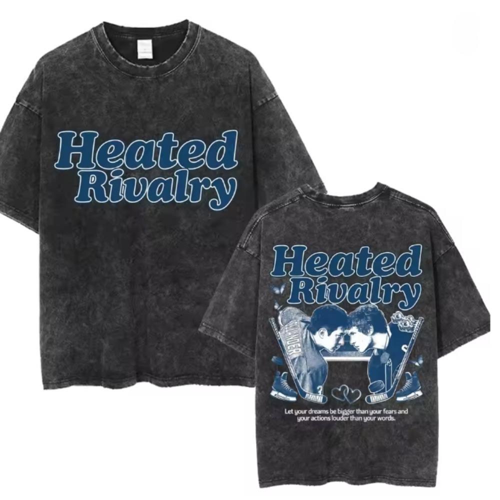 Please Talk To Me About Tv Heated Rivalry Washed Tshirt Mens Fashion Oversized Cotton Vintage T Shirts