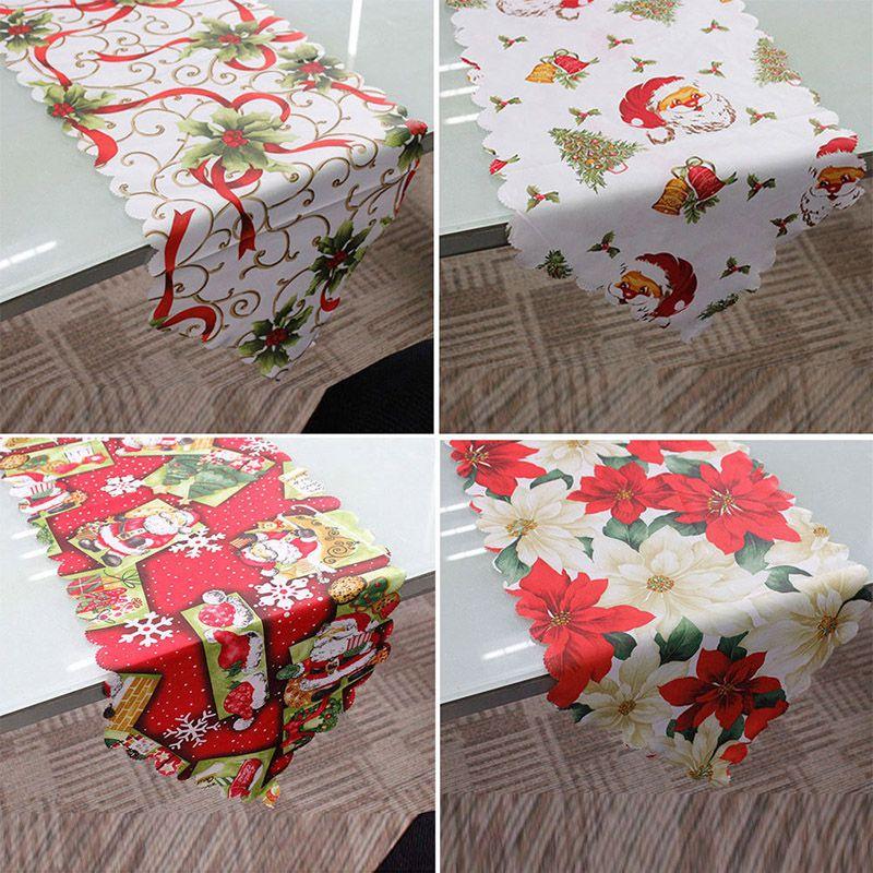 Versatile Red And White Santa Claus Table Runner Ideal For Holiday Celebrations 14x71 Inch