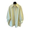 Women's Shirt Cotton Long Sleeve Loose Fit Blouse Solid Color Pointed Lapel Collar