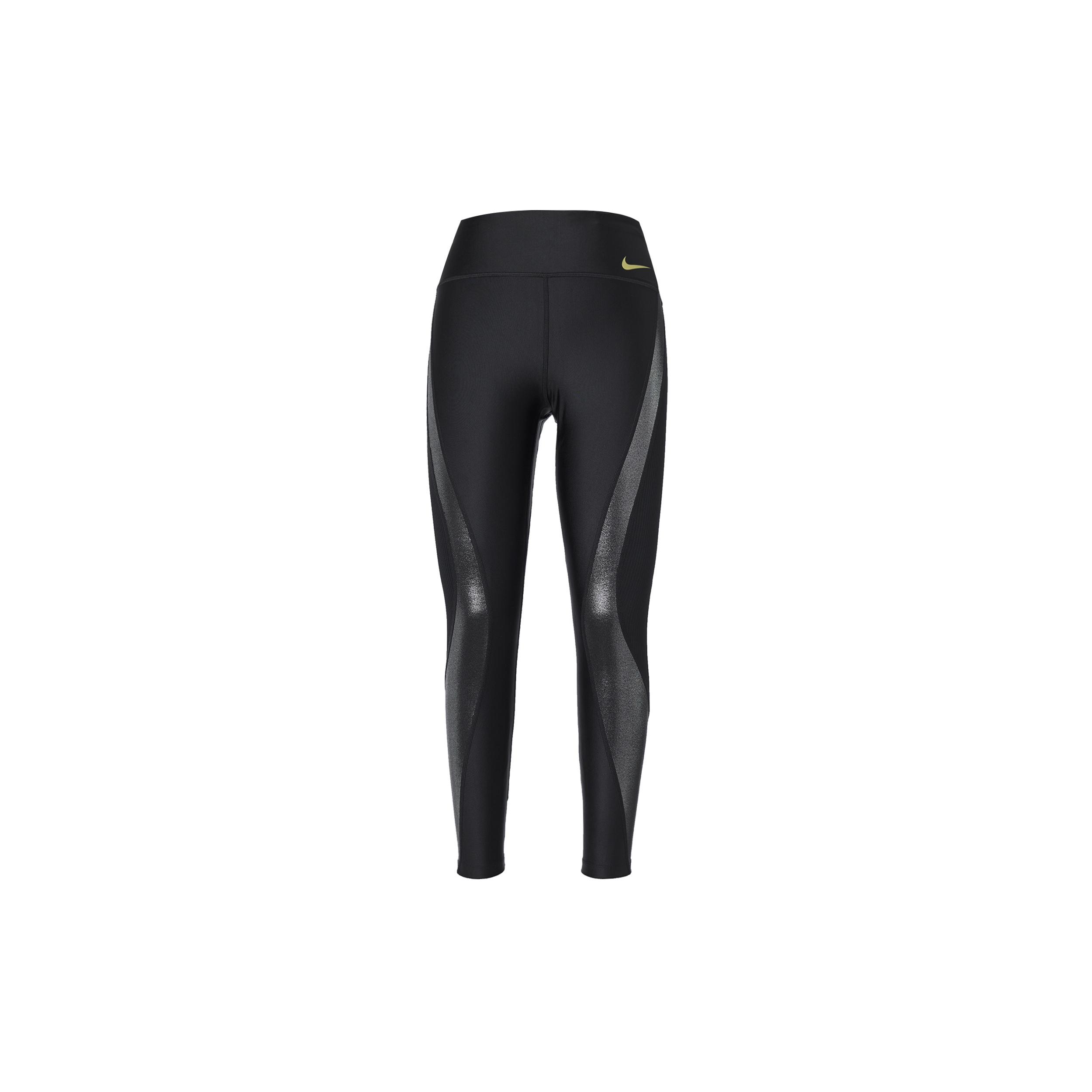 (WMNS) Nike Icon Clash Speed 7/8 Running Sports Slim Fit Leggings Black Women s CU3338-010 L