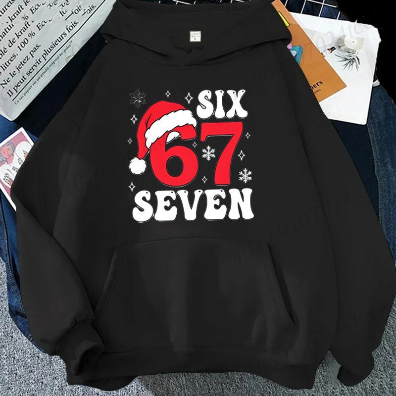 Six Seven 67 Graphic Christmas Hoodie New Year Sweatshirt Holiday Party Outfit Pullover Tracksuits Unisex Hooded Sweatshirt