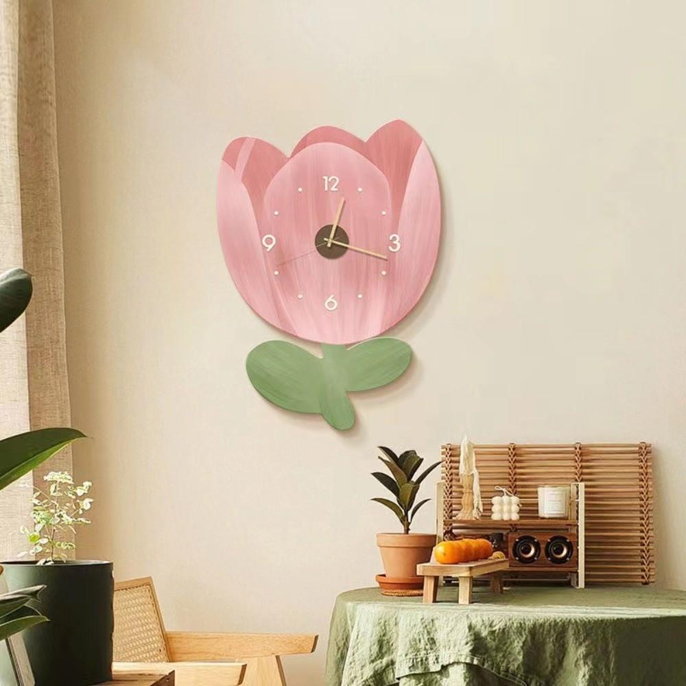 Wall Decoration 30cm Flower Creative Clock Slient Decor Artistic Simple Wall Clock Cartoon Modern Home Clock Birthday Gifts