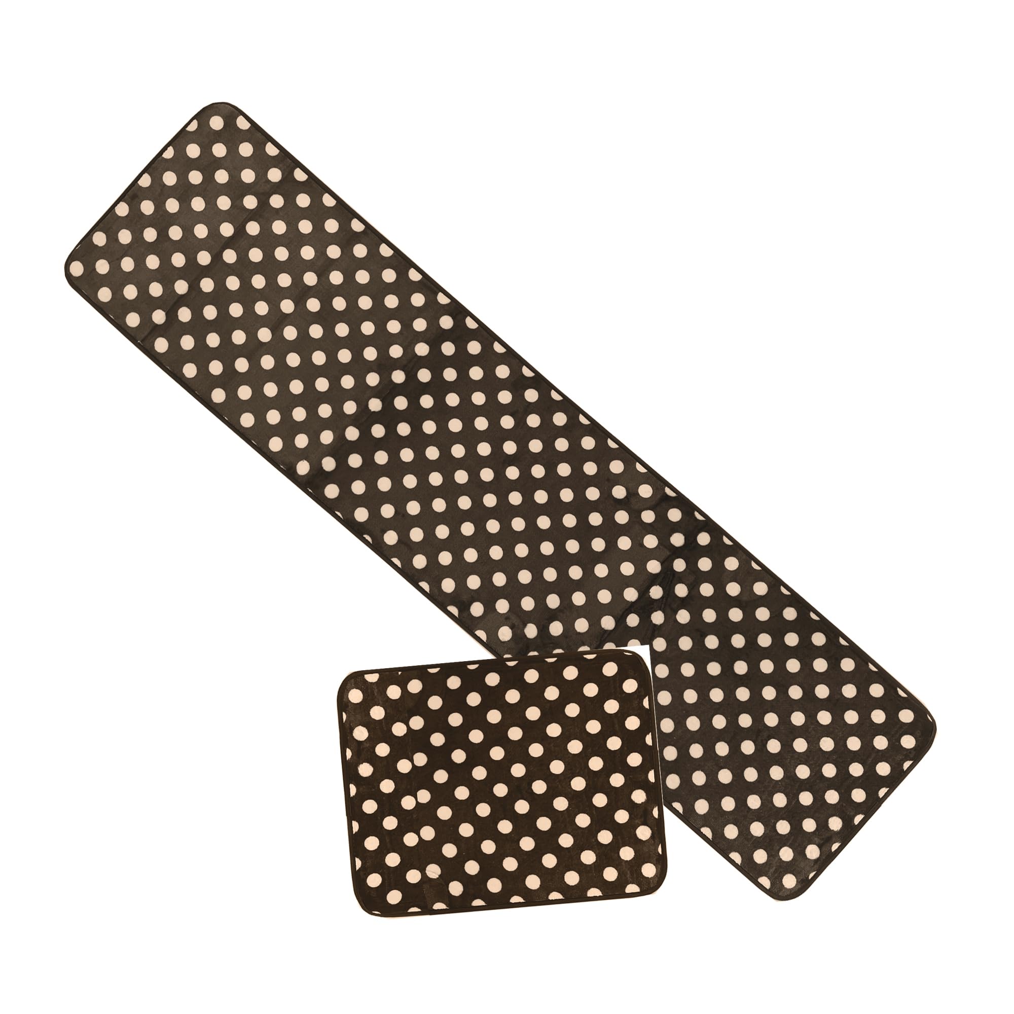 

Fluffy flannel kitchen set of 45 x 180 cm 45 x 60 brown mat, dots, 2, & cm, коричневый