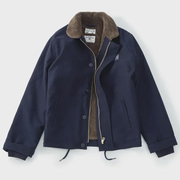 Amei Khaki N1 Deckanzug Herren Retro Lammfell Baumwollmantel mit Samtfutter