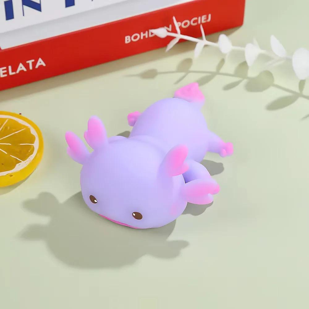 Roztomilé mačkací hračky axolotl, kreslená ryba, relaxační antistresové squishy hračky, úleva od stresu, pomalu se vracející, natahovací hračky pro dospělé a děti