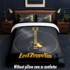 Led Zeppelin Design Postel Povlečení 1 Povlak na přikrývku + 2 Povlaky na polštář Měkké Prodyšné Domácí Lůžkoviny