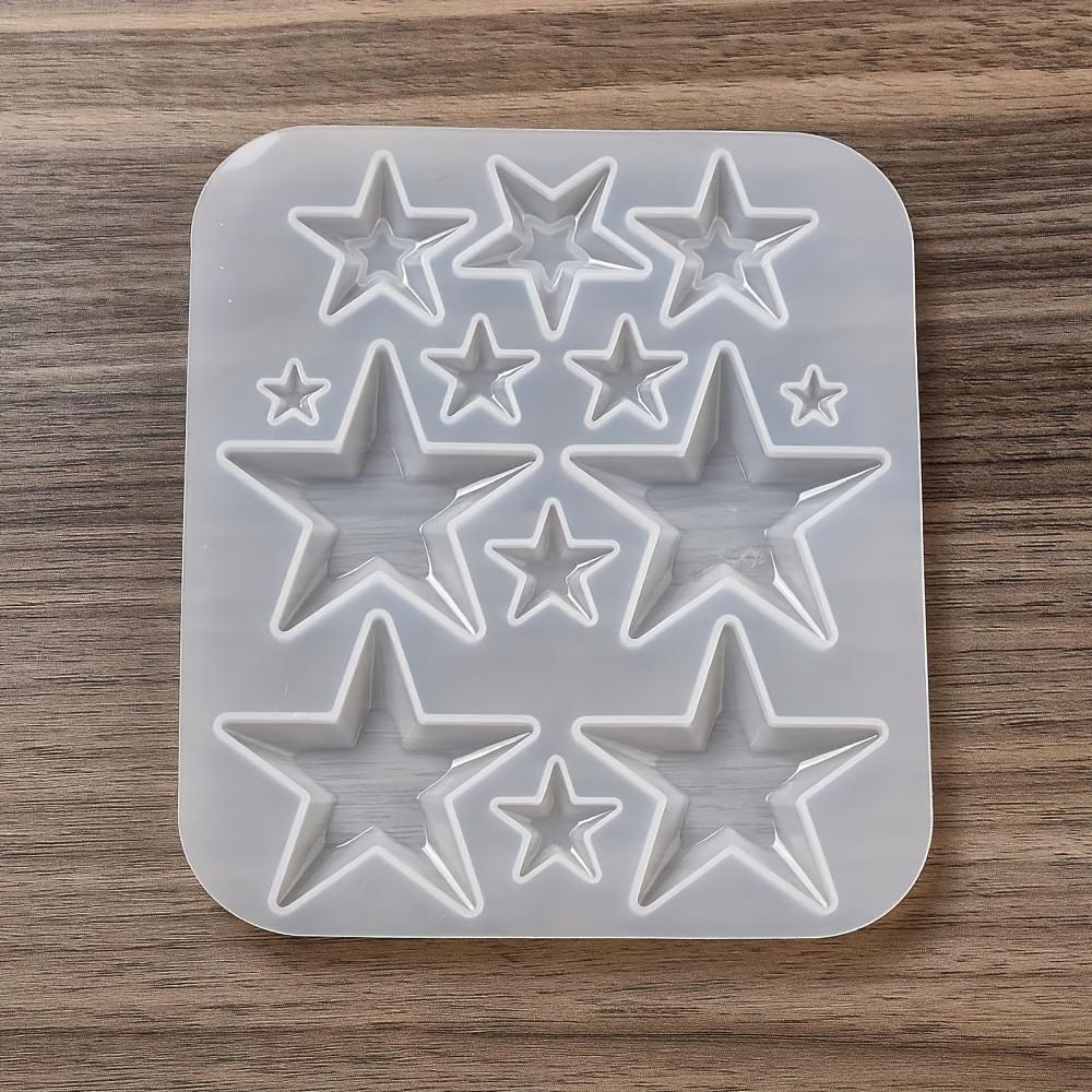 Silikonharz Gießformen für DIY Schmuckherstellung - Sternförmige Cabochon-Formen, UV- & Epoxidharz-kompatibel, 1 Stück, 7-39x9-52mm Innendurchmesser