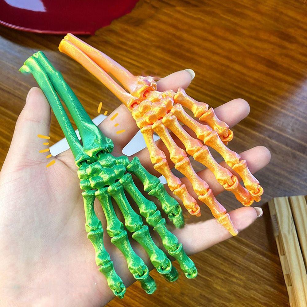 Spooky Halloween Skeleton Hand Flexible Human Skeleton Palm Model  Halloween Decoration