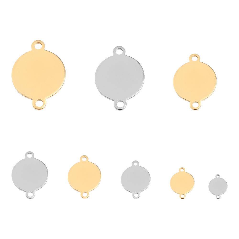 10Pcs Stainless Steel Blank Pendant Multi Size Round Disc Pendant For DIY Logo Hanging Tag Necklaces Jewelry Making Supplies