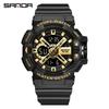 Sanda Men's Dual Display Waterproof Sports Watch: Multifunctional, Luminous, Fashionable, and Versatile for Outdoor Activities.