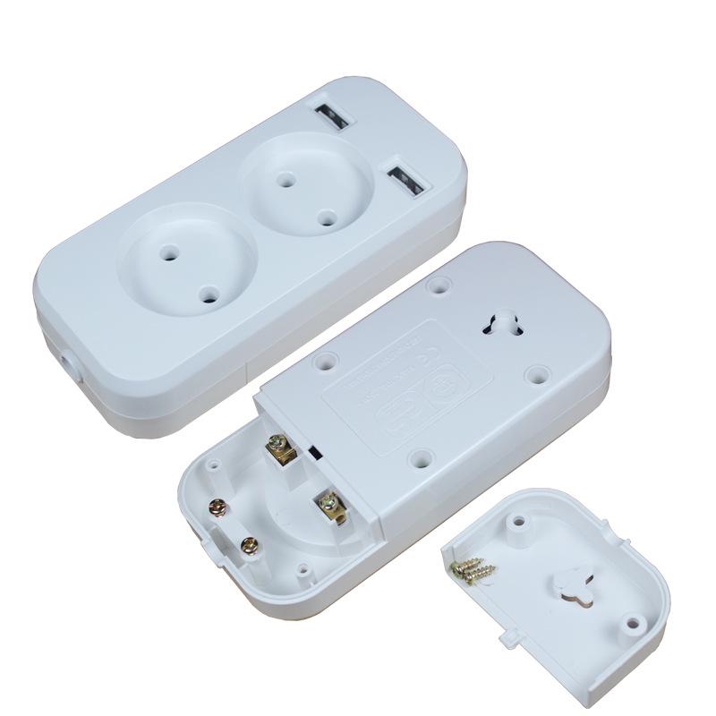 European Power Strip with USB Socket 5V2A - German Standard for Russia, Ukraine, Kazakhstan (P-02)