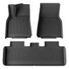 LUCKEASY Left Drive for Tesla Model Y 2021-2024 Car Floor Mats TPE 3D Foot Pad Waterproof All Weather Car Accessories Black