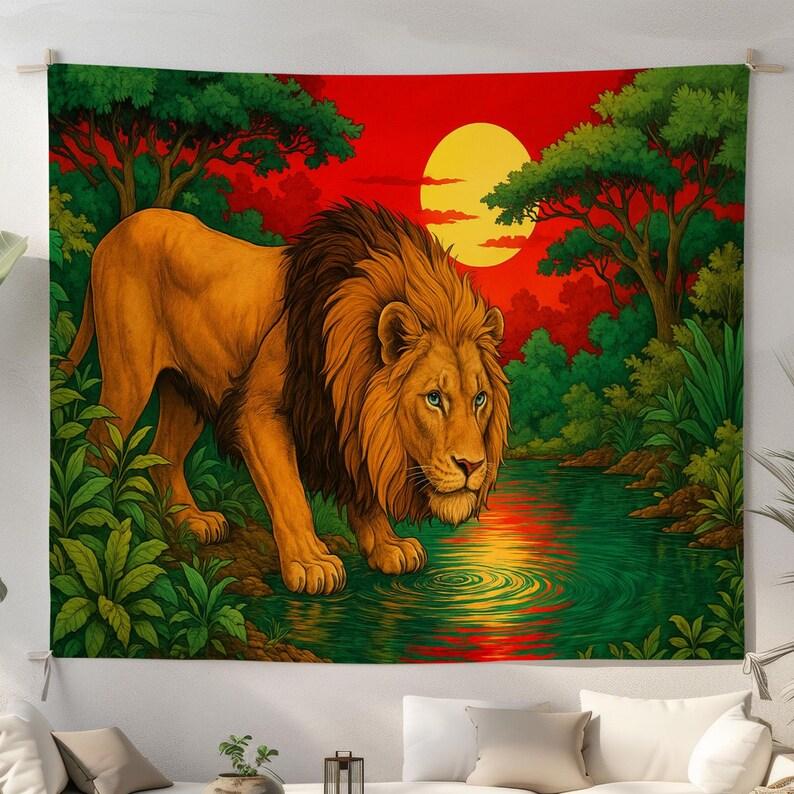 Majestic Lion tapestry 75x100 чёрный