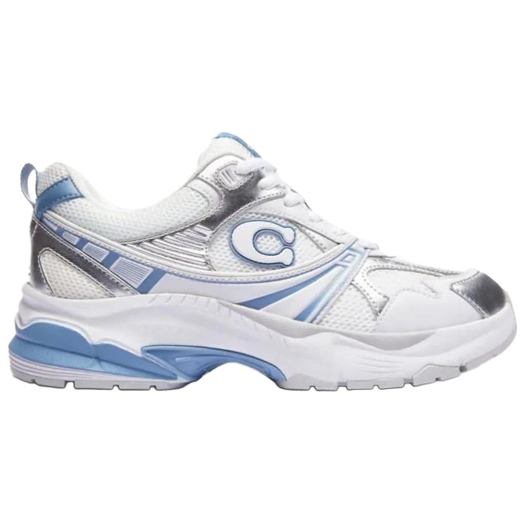 Coach Synthetic Leather Round Toe Lace-Up Low-Top Casual Shoes Women sneaker White CAQ29-QDO