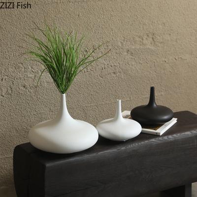 Schwarz-weiße Vase Wohnzimmer Kreative Keramikvase Blumengesteck Handwerk Ornamente Moderne Heimdekorationsaccessoires