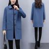 Women's Mid-Length Wool Coat - 2022 Autumn/Winter Korean Style, Loose Fit, Slimming, Age-Reducing, Large Sizes Available