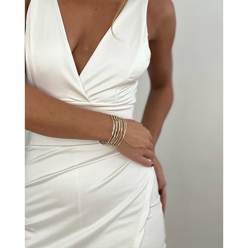 Sexy Women Uniform Deep V Neck Erotic Summer Slim Backless Seductive One-piece Halter Dress Nightclub Black Party Mini Dresses