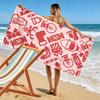 Christmas Pattern with Santa and Snowman Beach towel quick-drying for travel outdoor sports jogging beach and swimming