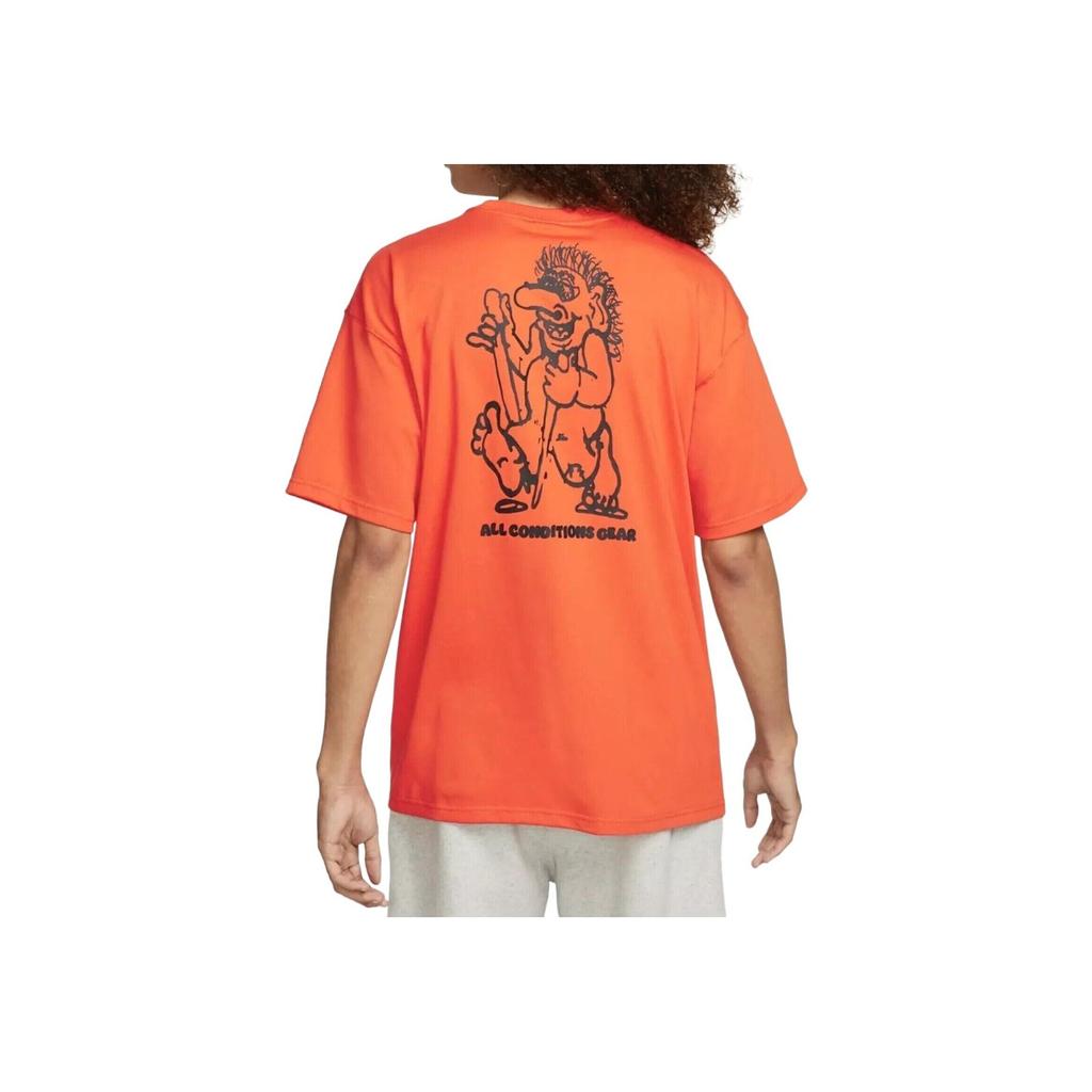 Nike Graphic Print Crew Neck Short Sleeve T-Shirt Men Tops Orange DJ5807-817