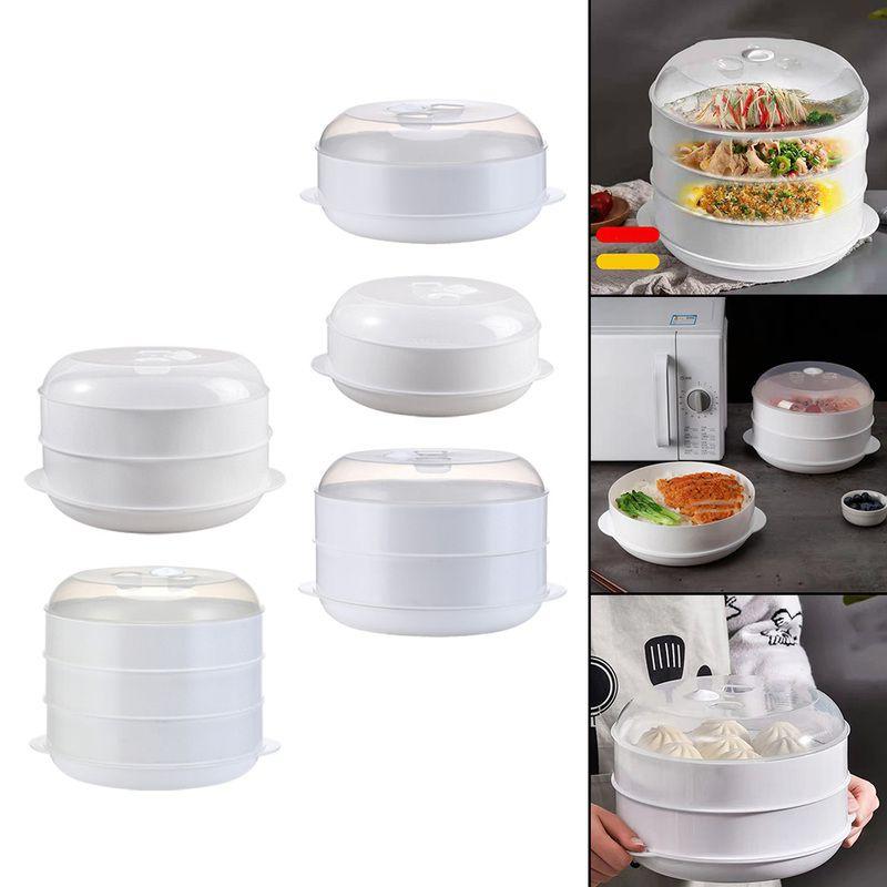 Home Kitchen Microwave Steamer Cookware With Lid For Effortless Multilayer Cooking