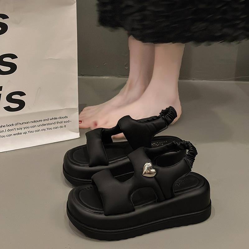 Sports Sandals Women's 2025 Summer New Love Buckle Fashionable Versatile Small Thick-soled Non-slip Comfortable Beach Shoes