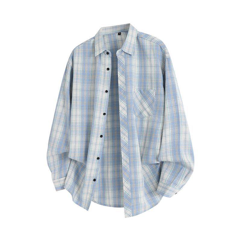 Trendy Brand Men Plaid Shirt Spring