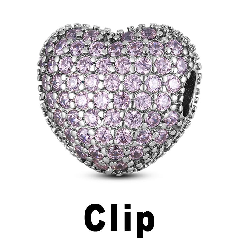 

Подвески из стерлингового серебра 925 пробы, сверкающие бусины с фианитами, подходят для оригинального браслета Pandora, сделай сам