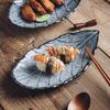 Schimbări de cuptor Farfurie ceramică în formă de frunză Farfurie cu formă creativă Farfurie pentru sushi Farfurii pentru pește Farfurii pentru grătar Veselă specială pentru hotel