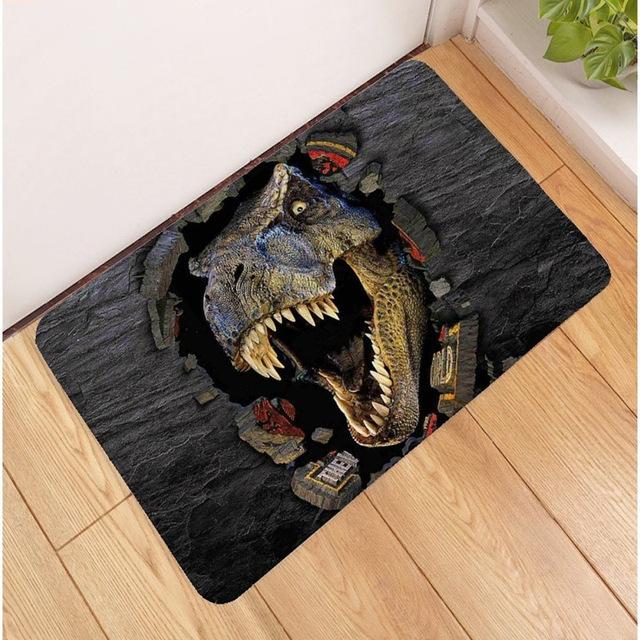 Dinosaur Pattern Wolf Pattern Floor Mat Bathroom Door Mat SofaPet Mat Corridor Balcony Non -Slip Decorative Carpet
