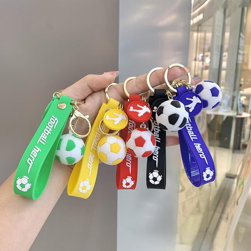 Football Cup Cartoon Mini Simulation Football Keychain Outdoor Backpack Key Pendant Gift Travel Commemoration
