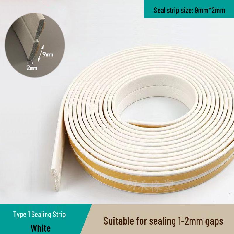 

EPDM Self-Adhesive D-Type Door and Window Seal Strip - Anti-Collision, Soundproof Rubber, for Gaps 9*6. 5m each