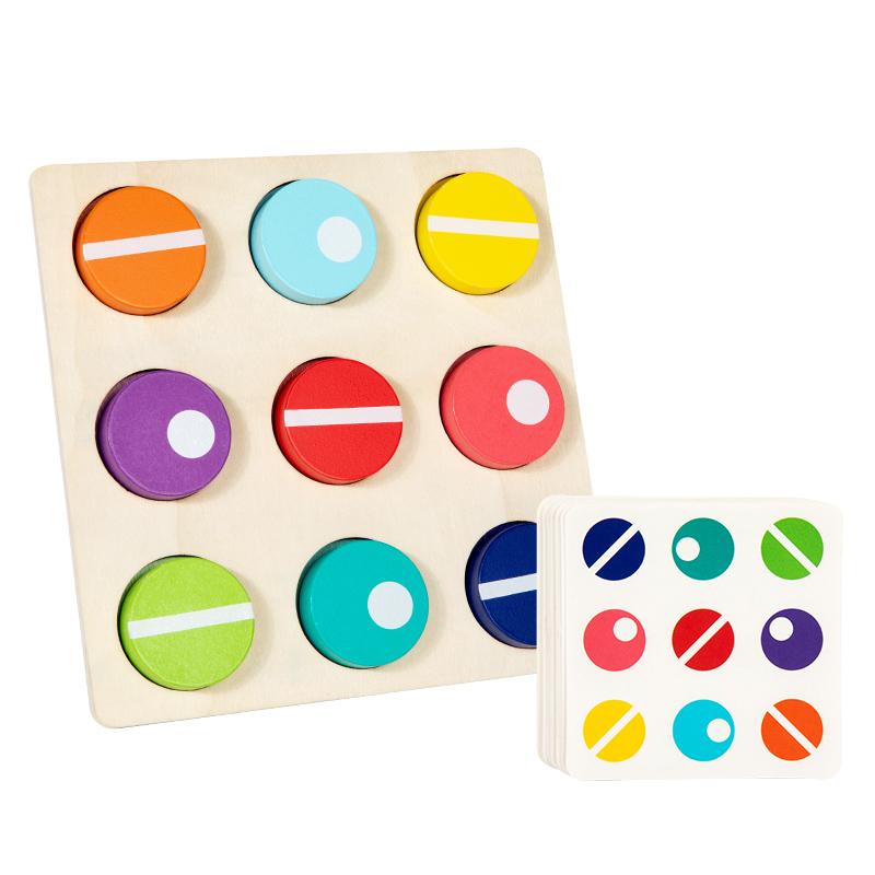 Деревянная игра на сопоставление цветов, Игрушка для распознавания цветов, Многоцветная игра «Твистер», Игра на сопоставление цветов для детей
