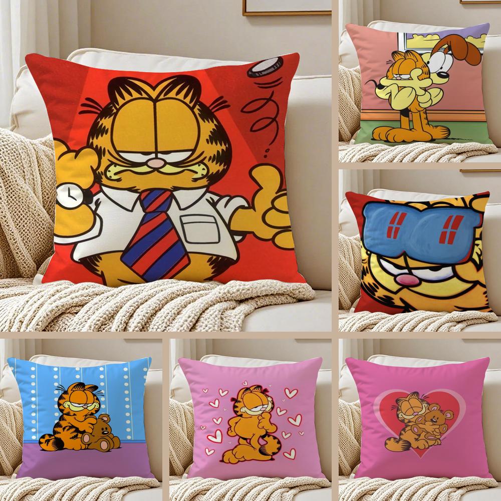 Funny American Cartoon Cute Cat GGarfield Cushion Cover Pillowcase Antidustmite Living Room Sofa Decor Cushion Room