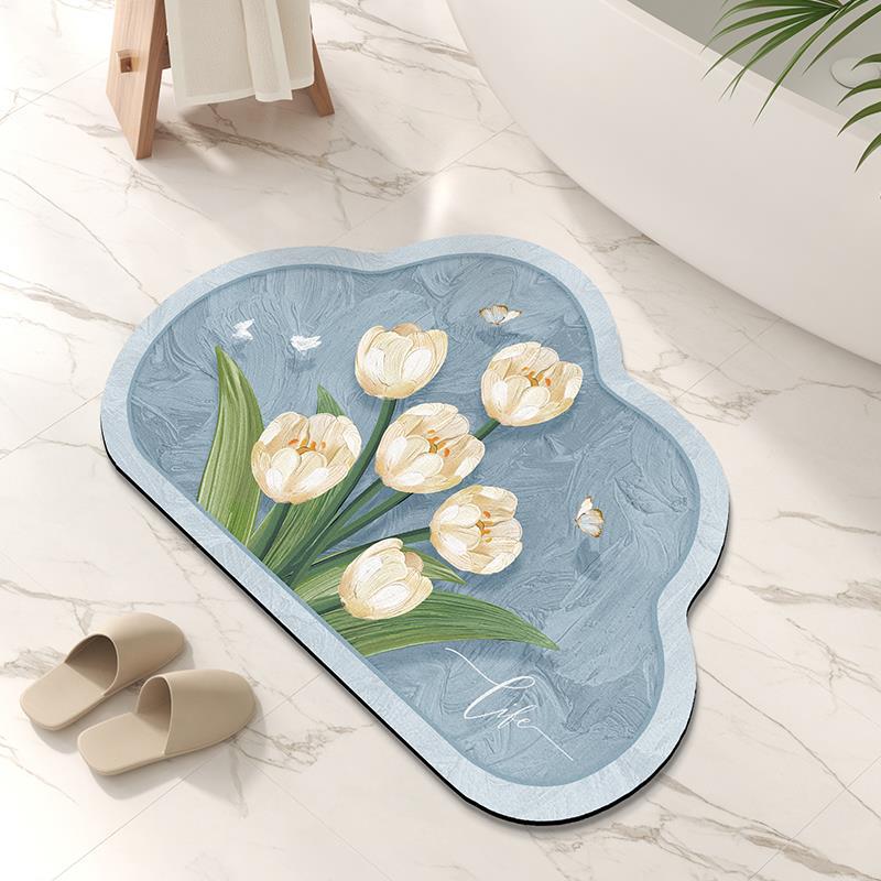 Badezimmerbodenmatte, Diatomeenerde saugfähige Fußmatte, WC-Teppich, Toilettentürmatte rutschfest Eingangstürmatte