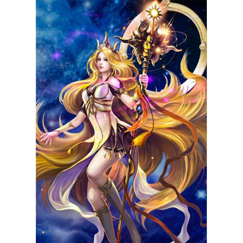 5D Diy Diamond Painting Cartoon Woman Cross Stitch Kit Full Round Drill Embroidery Mosaic Art Picture Of Living Decor