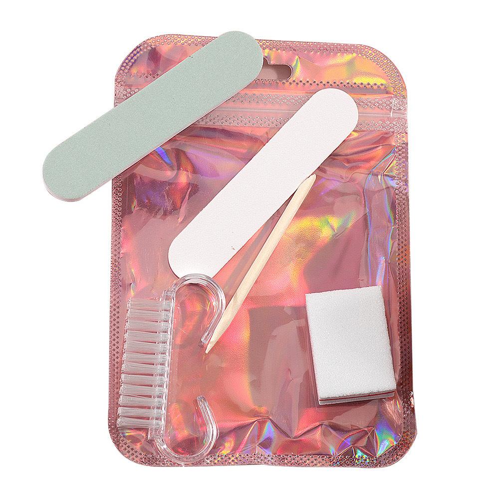 5pcs Per Pack, Manicure and Pedicure Set, Mini Nail File and Orange Nail Stick Set, Double-Sided Disposable Nail File