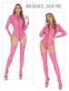 Full Body Zentai Leotard for Women Leather Bodysuit Shiny Costume Halloween Club Party Catsuit Cosplay Adult XL [Maeau] #Pink