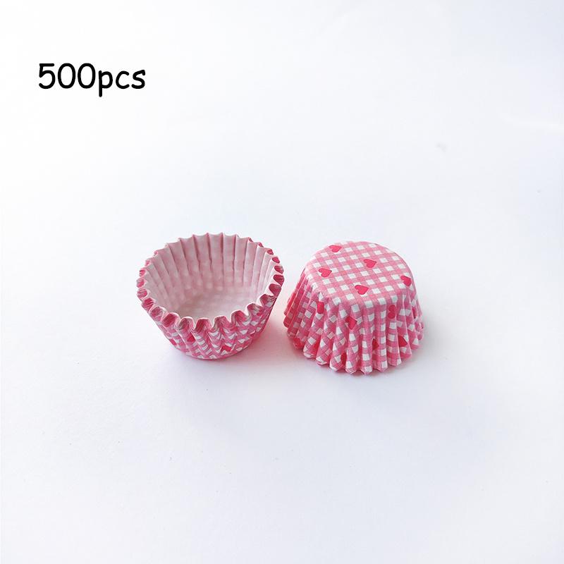 2,5 cm Farverig Mønstret Bageform til Kage 500 stk. Sæt med Runde Papir Muffinsforme