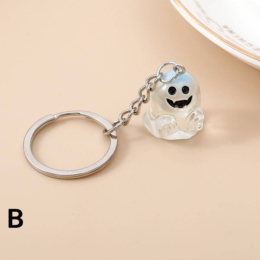 Cartoon Halloween Keychain Ghost Skull Key Ring Festival Decoration Pendant Couple Family Keychain Pendant
