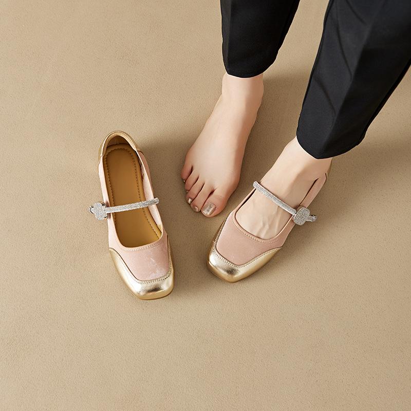 

French bag head leather mother shoes women s outer wear 2025 new one-pedal lazy single shoes flat Mary Jane women s shoes 41