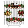 TU Christmas Shower Curtain Festive Holiday Decor Merry Xmas Pattern Bathroom Fabric Backdrop Holiday Home Decor Xmas Gift