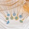 Retro Design Necklace Featuring The Moon and The Sun. Small and Unique Design Accessory for Women. Star and Moon Themed Necklace.