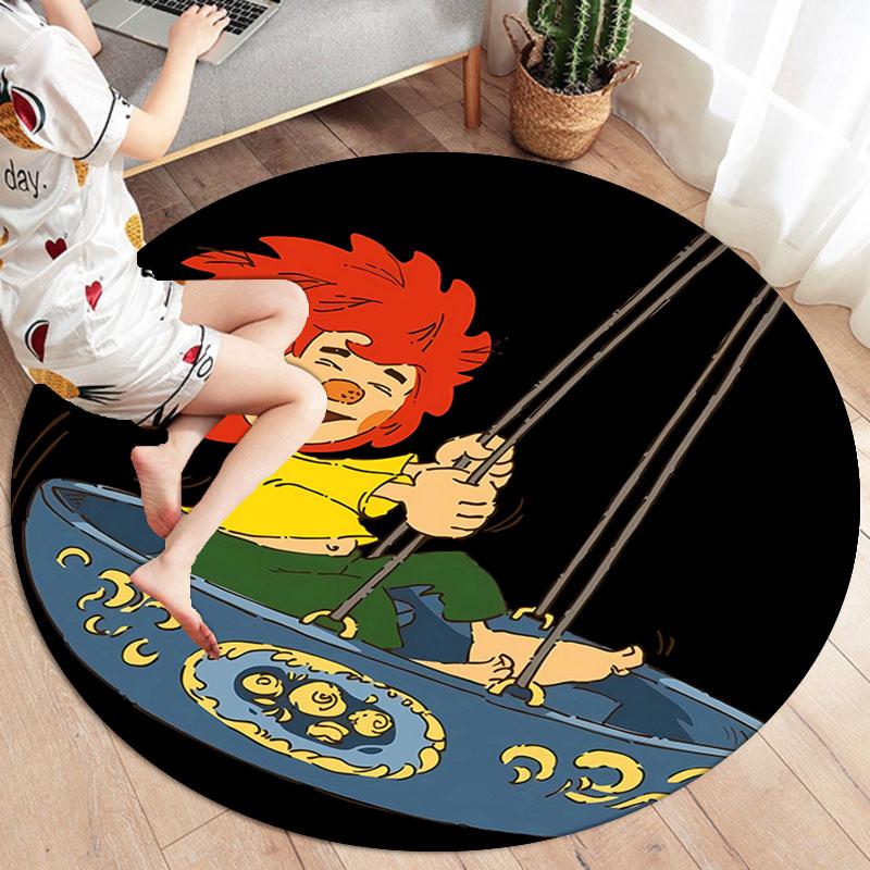 Meister Eder und sein Pumuckl Round Area Rug,Carpet Rug for Living Room Bedroom Sofa Playroom Decor,Non-slip Floor Mat