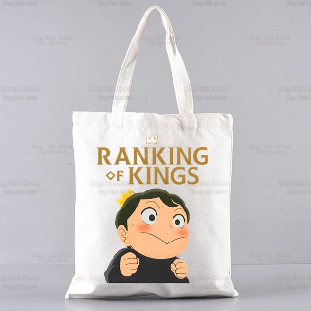 Bojji Shopper Bag Print Japanischer Anime Ousama Ranking Canvas Tragetasche Handtaschen Damen Ranking of Kings Tasche Harajuku Umhängetaschen